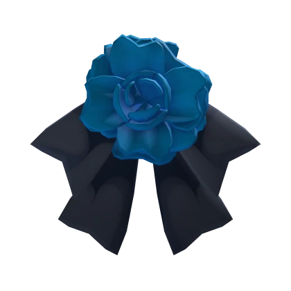 Brooch Blue Ado Rose Ribbon