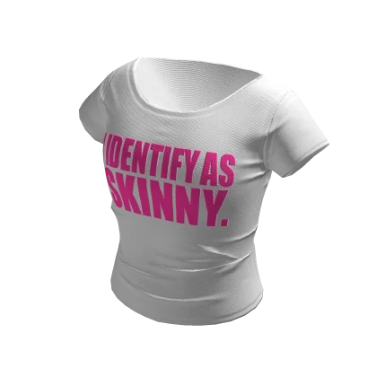 I IDENTIFY AS SKINNY. Crop Tee Shirt | Pink White