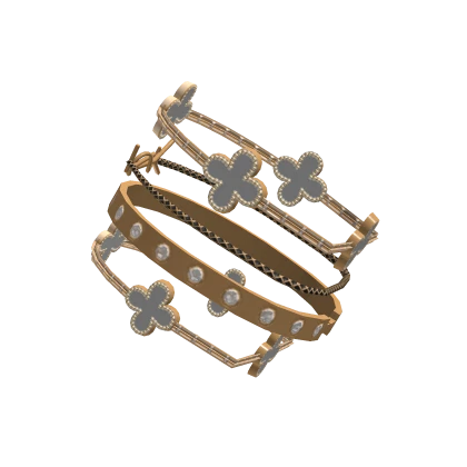 PBR Luxury Shiny Stacked Bracelet Gold White