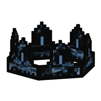 Electricity Blue Animated Glitch 8-Bit Crown