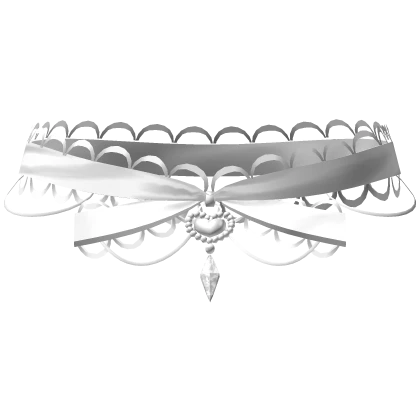 ✧ kawaii white lace heart choker