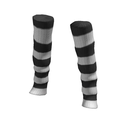 Knitted Leg Warmers Black and White