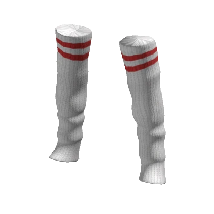 Knitted Leg Warmers Red Soccer Stripe