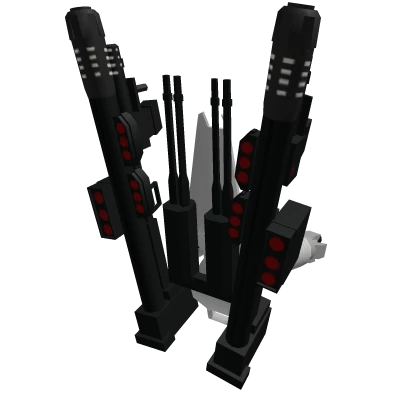 Black White Rocket Launch Pad Mech Back
