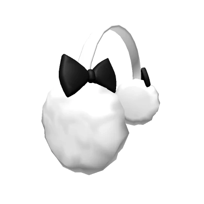 Fluffy Bow Earmuffs Black