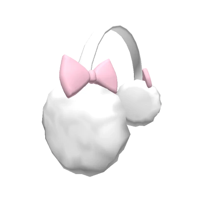 Fluffy Bow Earmuffs Light Pink