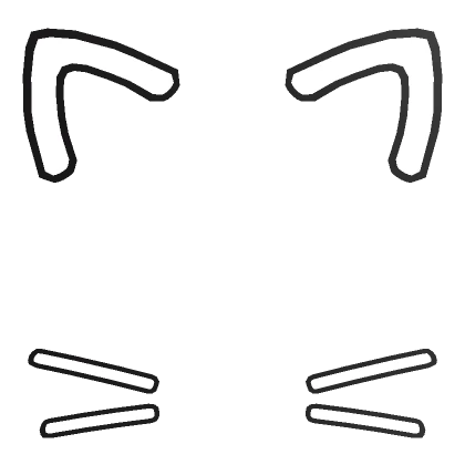 Cute Cat Ear Face Filter [White & Black]