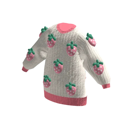 Oversized Cute Strawbery Sweater - Pink