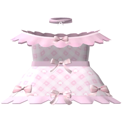 Pink igari plaid floral cottage coquette dress