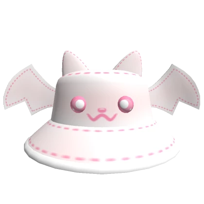 White Trendy Bat Hat