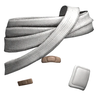 Injured headband with face bandage