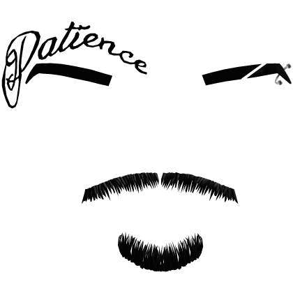 Face tattoo w goatee + mustache & eyebrows