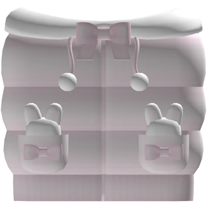 ♡ : winter bunny puffer vest with bows in pink