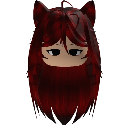 Red Messy Anime Cat Girl Hair 