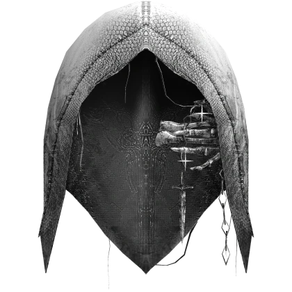 Grunge Esoteric Skeleton Arm Hood White
