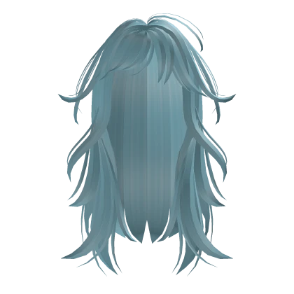 Long Layered Wavy Hair (Light Blue)