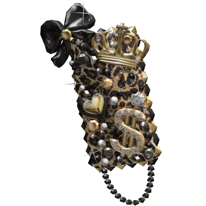 Leopard Gold Rhinestone Glamour Phone Gyaru Luxury