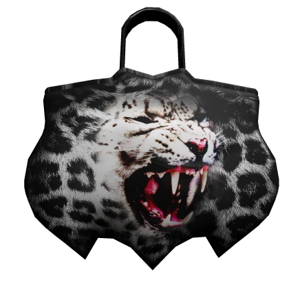 Atemporal handbag with snow leopard print