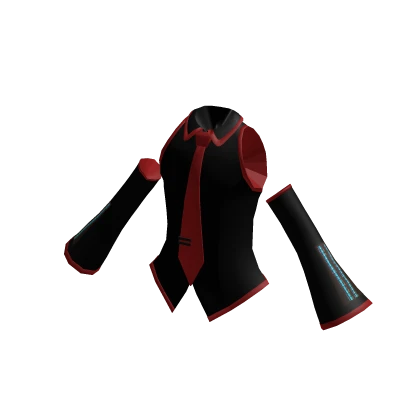 Miku pop star top wear black/Crimson Red