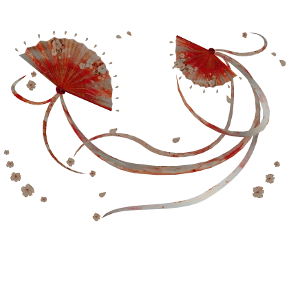 Red Flowery Traditional Fans Fantasy Aura