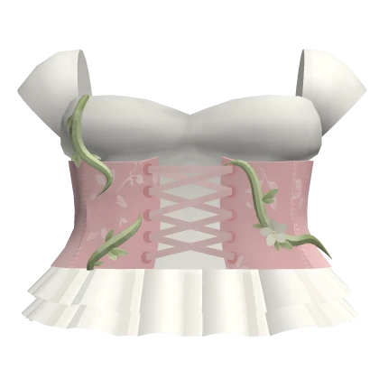 ✿ pink overgrown mori kei fairy corset dress