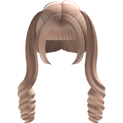꒰ ♡ ꒱ cute curly hair in two pigtails w/ bangs