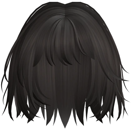  short thick messy anime hair dark brown