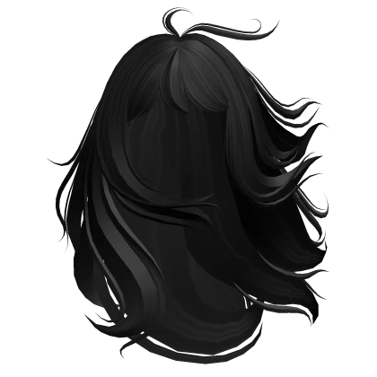 Long Anime Windy Messy Girl Hair (Black)