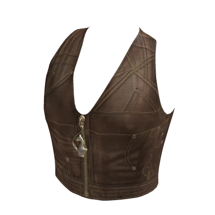 Vintage Designer Vest | Brown