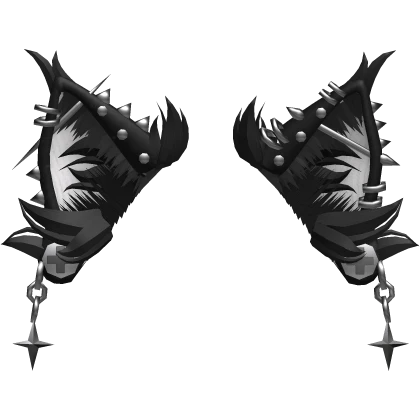 Pierced Emo Fluffy Cat Ears (Black 1)