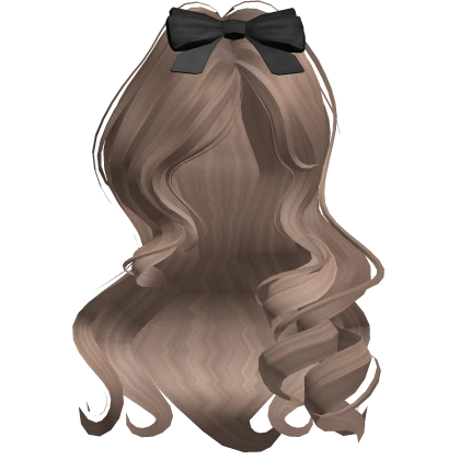 ♡ coquette milktea brown curls with black bow