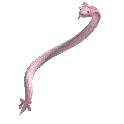 Cute Pink Pet Snake w Bows (Back)