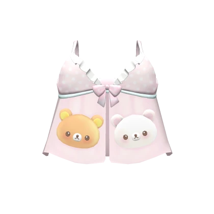 Kawaii Pink Ruffle Bear Bow Top