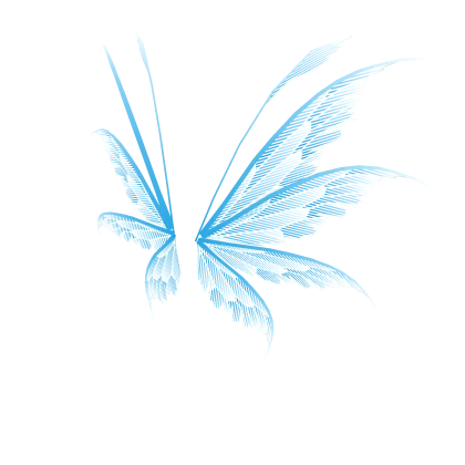 Transparent Winter Blue Angel Fairy Wings