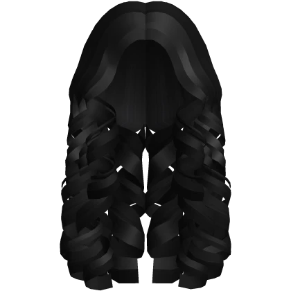 Long Super Curly Fluffy Black Hair