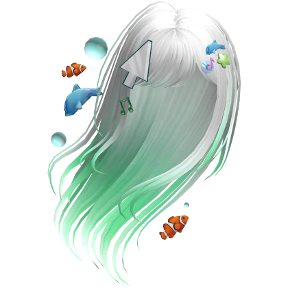 Frutiger Aero Windblown Hair (White and Green)