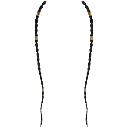 Black braids with gold clasps (add on)
