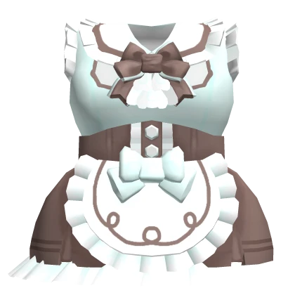 cute mint chocolate ruffled maid dress 3.0