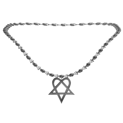 ♱ : 3.0 silver heartagram chain necklace