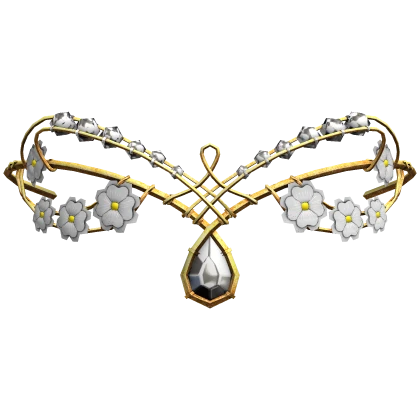 Gold white Flowers Fairy Tiara