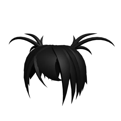 black classic messy pigtails hair