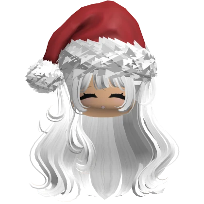 ♡ Cute Christmas Girl Pigtails w/ Face (White)
