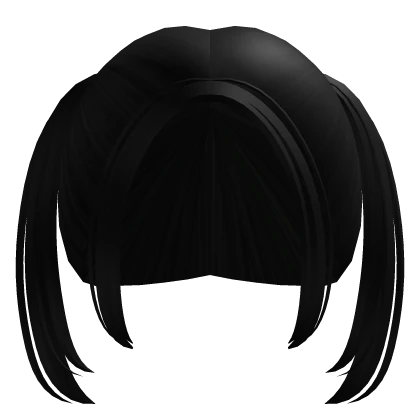 High Kawaii Medium Pigtails in Black