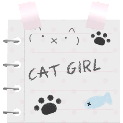 ꒰♡꒱ kawaii cat girl sticky note :3