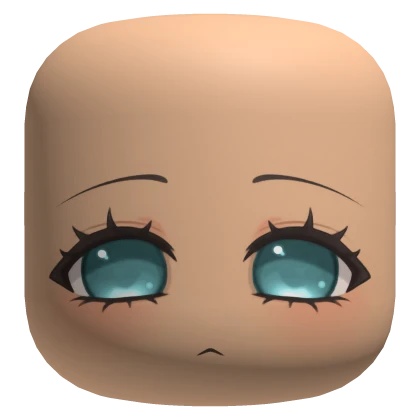 Cute Dreamy Chibi Face with Blue Eyes - Light
