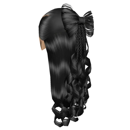 Christmas Bow Half Updo [Black]