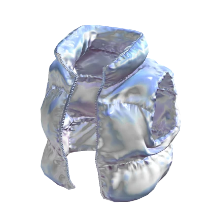 BB White Holographic Fitted Puffer Vest