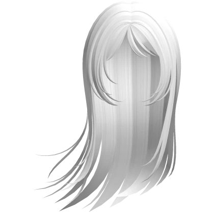 long flowy windy anime hair in white