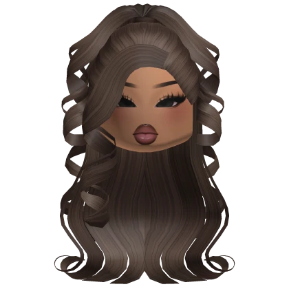 Swirly Brown Ponytail With Latina Makeup