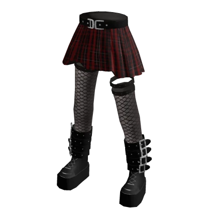 Goth Boots and Tartan Skirt